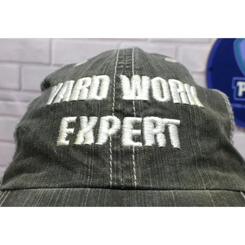 Yard Work Expert Distressed Trucker Hat With Mesh Back Adjustable Strap